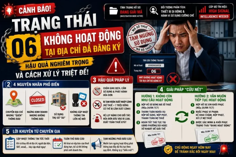 Doanh nghiệp/HKD ở trạng thái không hoạt động tại địa chỉ đăng ký là gì? Tại sao?