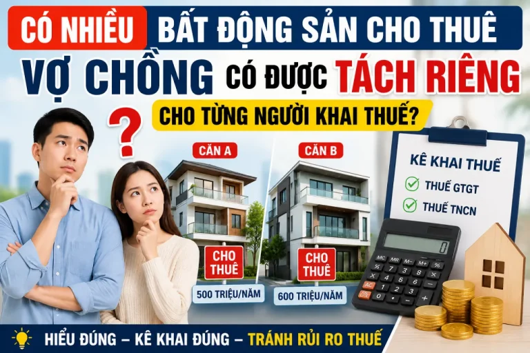 CÓ NHIỀU BẤT ĐỘNG SẢN CHO THUÊ, VỢ CHỒNG CÓ ĐƯỢC TÁCH RIÊNG CHO TỪNG NGƯỜI KHAI THUẾ?